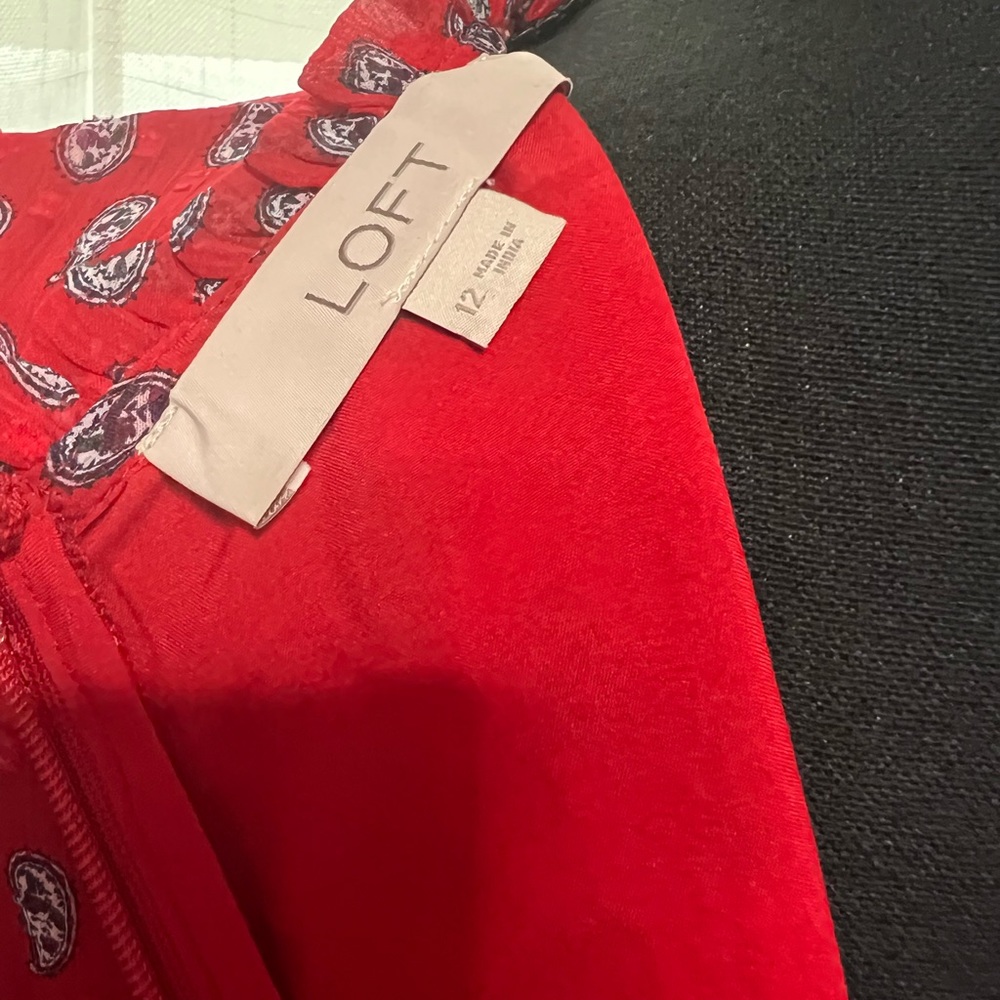 Loft red paisley dress